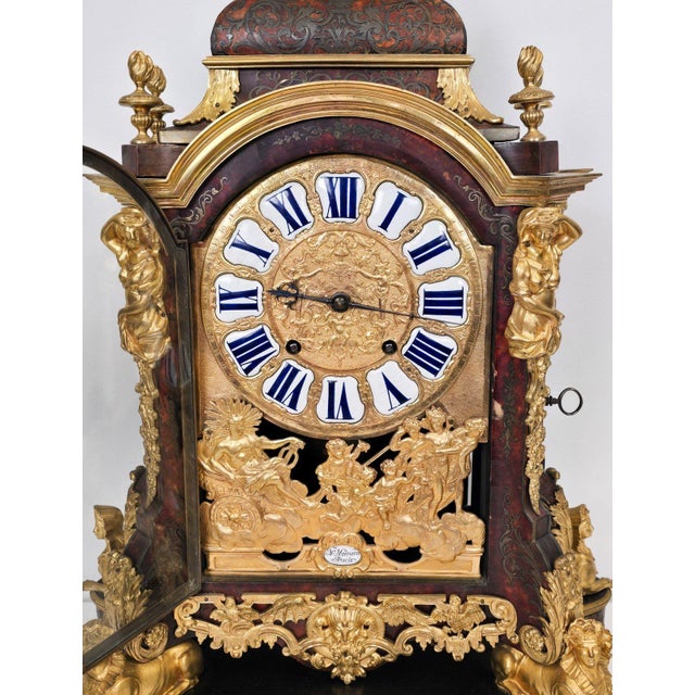 Gold Louis XIV Boulle and Gilt Bracket Clock For Sale - Image 8 of 16