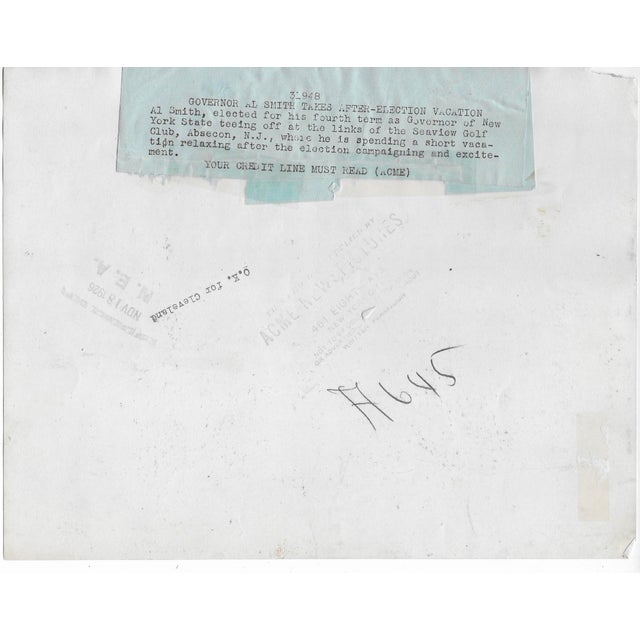 Figurative 1926 New York Governor Al Smith Golfing Photograph For Sale - Image 3 of 3