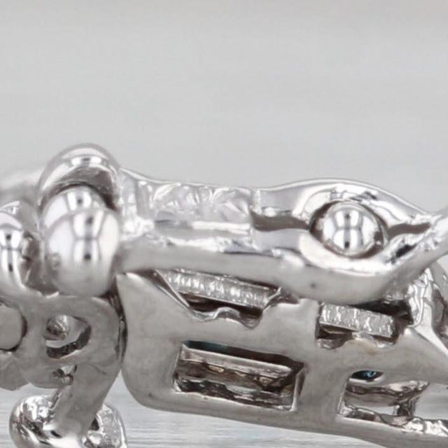 Modern 1.10ctw Blue Diamond Tennis Bracelet 14k White Gold 7" 4mm For Sale - Image 3 of 5