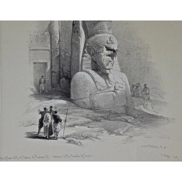 Colossal Statues of Ramses: David Roberts ' 19th Century Hand Colored Lithograph, 1843 For Sale - Image 4 of 5