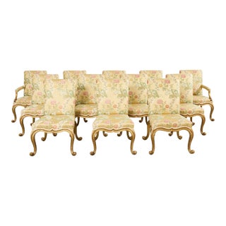 Set of Twelve Rose Tarlow Gold Leaf Kent Dining Chairs For Sale