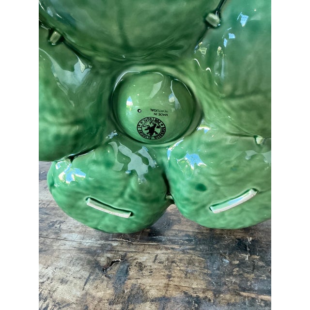 Late 20th Century Vintage Regency Bordallo Pinheiro Cabbage Serving Tray For Sale - Image 5 of 11