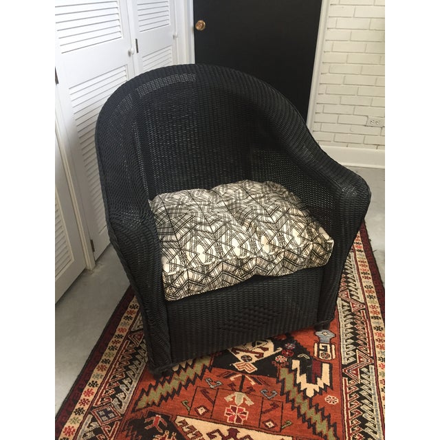 Lloyd Flanders Black Wicker Lounge Chair Chairish