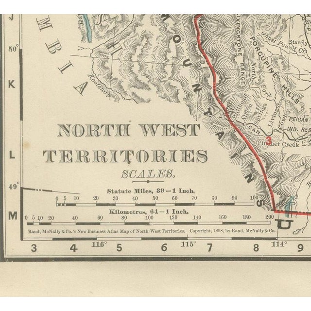 19th Century Antique Map of the North West Territories before Alberta and Saskatchewan, 1899 For Sale - Image 5 of 12