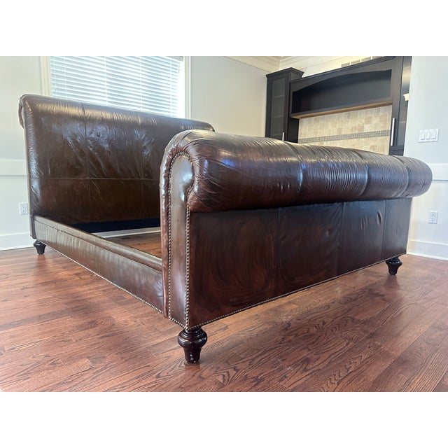 2010s Ralph Lauren Home Jamaica Bed, Leather King For Sale - Image 5 of 17