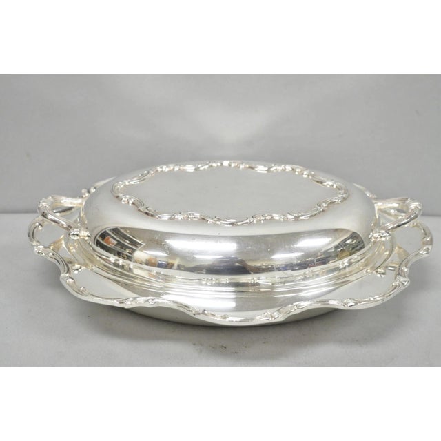 Vintage Victorian Style Silver Plated Covered Vegetable Serving Dish Platter For Sale - Image 13 of 14