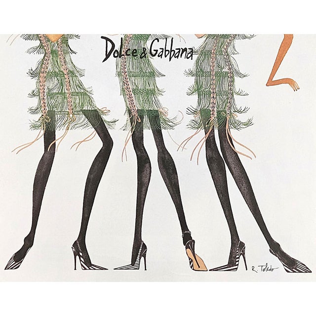 Contemporary 2003 Vintage Dolce & Gabbana Fashion Print, Matted For Sale - Image 3 of 3