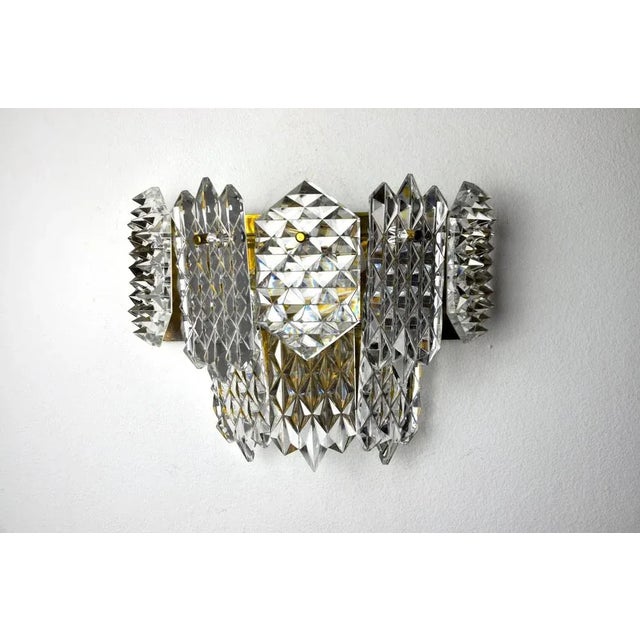 Gold Sconce with 8 Crystals from Kinkeldey, Germany, 1970s For Sale - Image 8 of 8