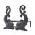 A pair of cast iron dolphin-form andirons by Bradley & Hubbard, manufactured in Meriden, Connecticut around 1900. Each...