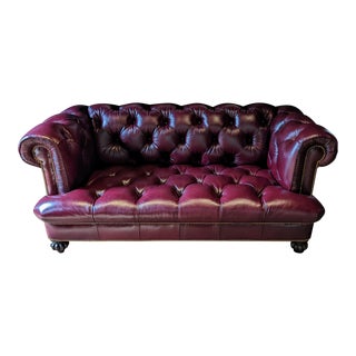 Leather Chesterfield Sofa by Avery Boardman For Sale
