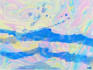 Lightness Botanical Ocean Painting on Mulberry Paper