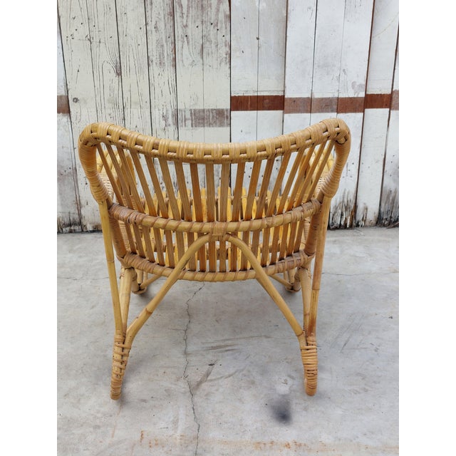 Set of Vintage Armchair and Table in Rattan by Rohe Noordwolde, 1960s For Sale - Image 9 of 13