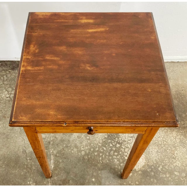 Antique Primitive Single Drawer Side Table For Sale - Image 4 of 8