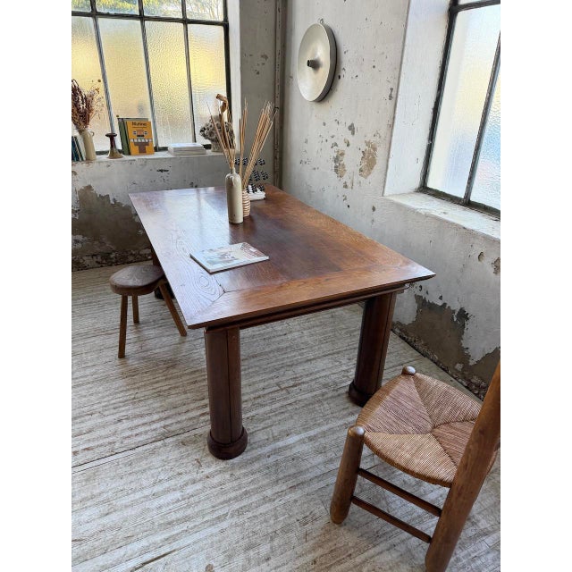Oak Dining Table by Charles Dudouyt, 1940s For Sale - Image 9 of 18
