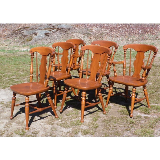Vintage Mid Century Colonial Heywood Wakefield Maple Dining Chairs Set