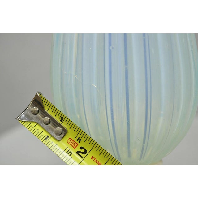Vintage Murano Italian Mid Century Modern Blue Blown Glass Marble Table Lamp For Sale - Image 10 of 15