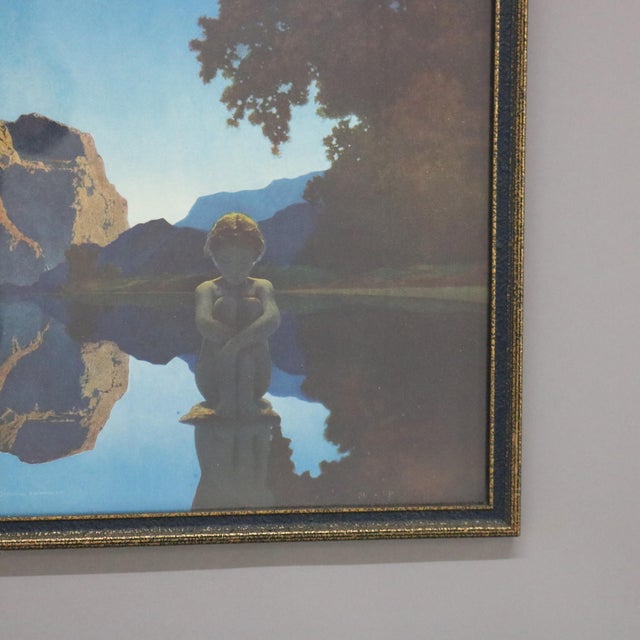 Antique Maxfield Parrish Art Deco Print “Evening” Circa 1930 For Sale - Image 9 of 10
