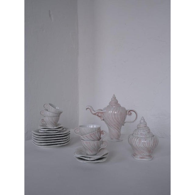 Porcelain Rose Triton Coffee Set by Arje Griegst for Royal Copenhagen, 1970s For Sale - Image 6 of 6