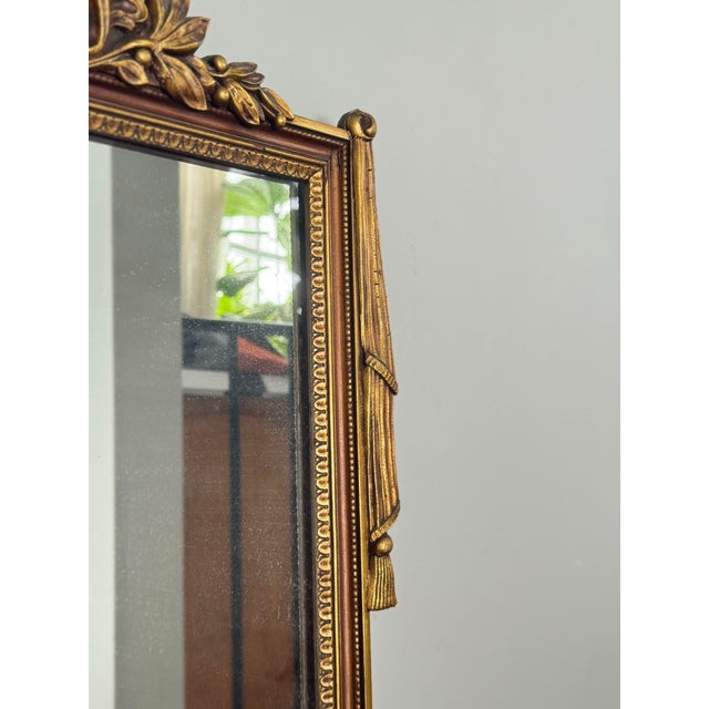 Louis XVI Style Giltwood Wall Mirror With Crest For Sale - Image 4 of 9