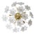 Ceiling Lamp with White Murano Glass Flowers by Hosel, 1980s For Sale