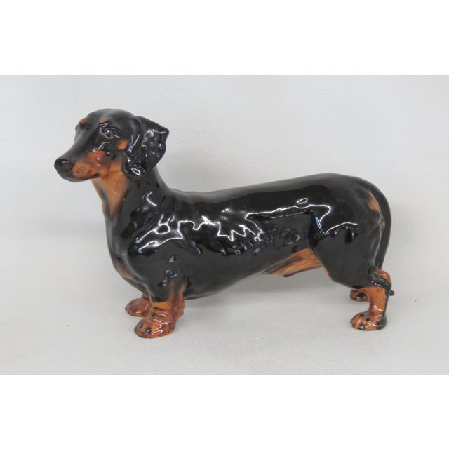 Mid 20th Century Royal Doulton Porcelain Hn1128 Dachshund Dog Figurine 4700b For Sale - Image 5 of 14