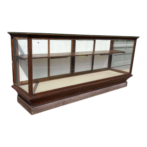 Antique Oak Haberdashery Counter Store Fixture & Showcase Cabinet