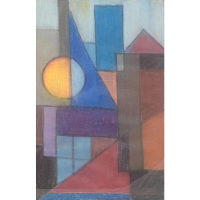 1960s Scandinavian Artist, Geometric Abstract Composition, 1960s-1970s, Chalk on Board For Sale - Image 5 of 5