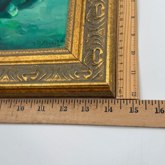 Vintage Botanical Oil Painting in Gilt Frame For Sale - Image 9 of 10