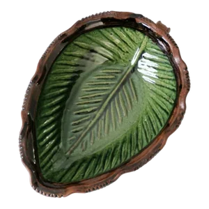 Vintage Mexican Pottery Leaf Dish