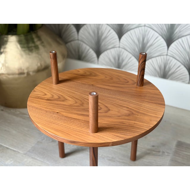 Mid-Century Modern-Style Walnut Wood and Glass "Unison" Side Tables by Design Within Reach For Sale - Image 14 of 16