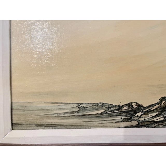 1990s Original Signed John R. McDaniel Woods Stylized Landscape Painting Oil on Canvas For Sale In New York - Image 6 of 12