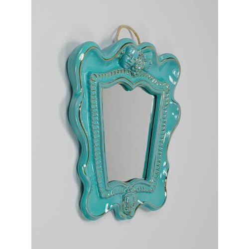 1930s Art Deco Theater Terracotta Wall Mirror attributed to Gmundner Keramik, Austria, 1930s For Sale - Image 5 of 16