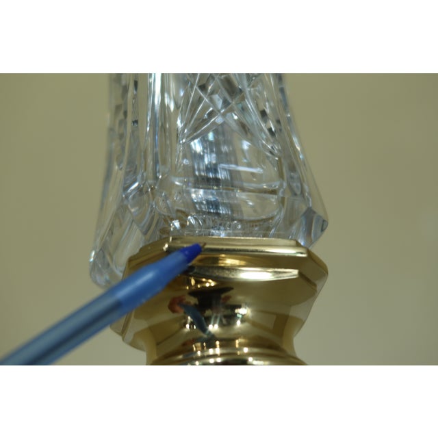 Waterford Crystal & Brass Tall Floor Lamp W. Shade Chairish