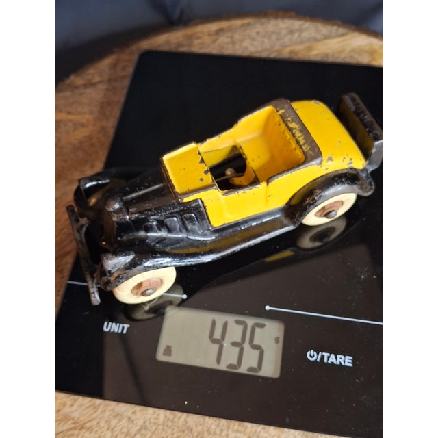 Rare 6" Deluxe Size Hubley Take-a-Part Roadster Yellow & Black Cast Iron 1933 For Sale - Image 17 of 18