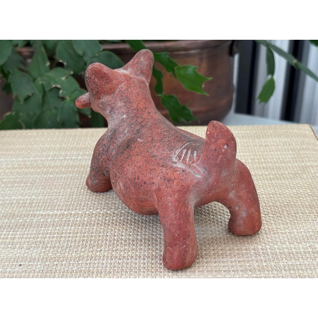 20th Century Mesoamerican Pre-Columbian Style Clay Pottery Dog Sculpture For Sale - Image 6 of 9