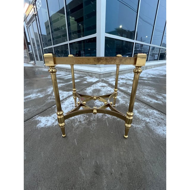 Metal Neotransitional Gothic Brass End Table For Sale - Image 7 of 13