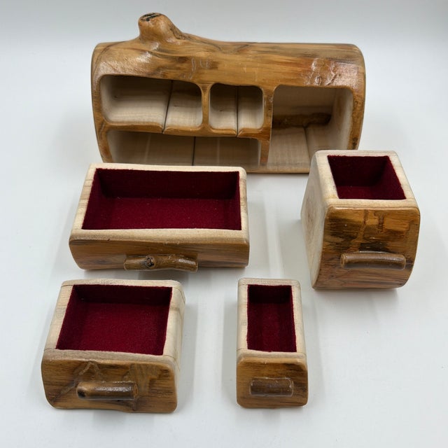 Vintage Nature Turns Aspen Wood Puzzle Jewelry Box With Drawers For Sale In Boise - Image 6 of 12