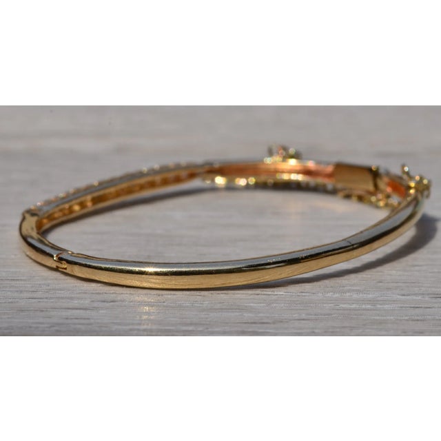 The Wasco: Contemporary Yellow Gold and Diamond Bangle Bracelet For Sale - Image 4 of 9