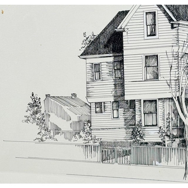 Queen Anne 1970s Original Pen & Ink Rendering of Seattle’s Historic Ward-Heintz House For Sale - Image 3 of 6
