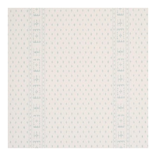 Schumacher Indah Batik Wallcovering in Aqua For Sale