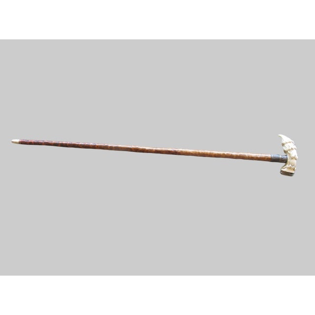 Fantastic antique gadget walking stick cane, a highly collectible category of Victorian and Edwardian novelty walking...