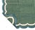 Handmade Cotton Flat Weave Area Rug, Forest Green, Cream and Teal Blue Scalloped Dhurrie - 8'x10' For Sale - Image 12 of 14