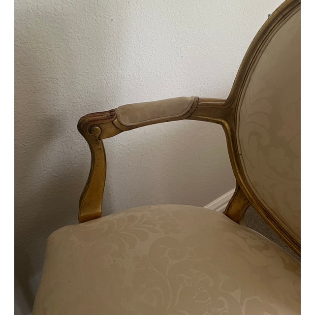 Hickory Chair French Arm Chair - Gold Metal Leaf With Red Undertone For Sale In Dallas - Image 6 of 11