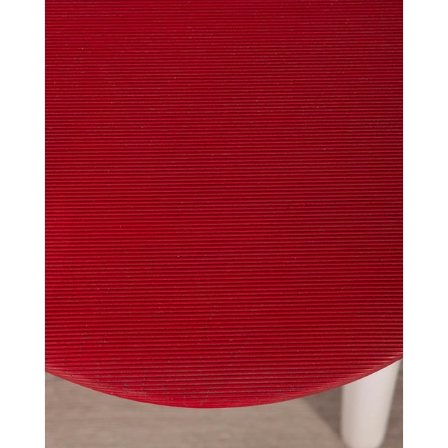 Wood Vintage Italian Chairs in Wood and Red Vinyl, 1980s, Set of 4 For Sale - Image 7 of 17
