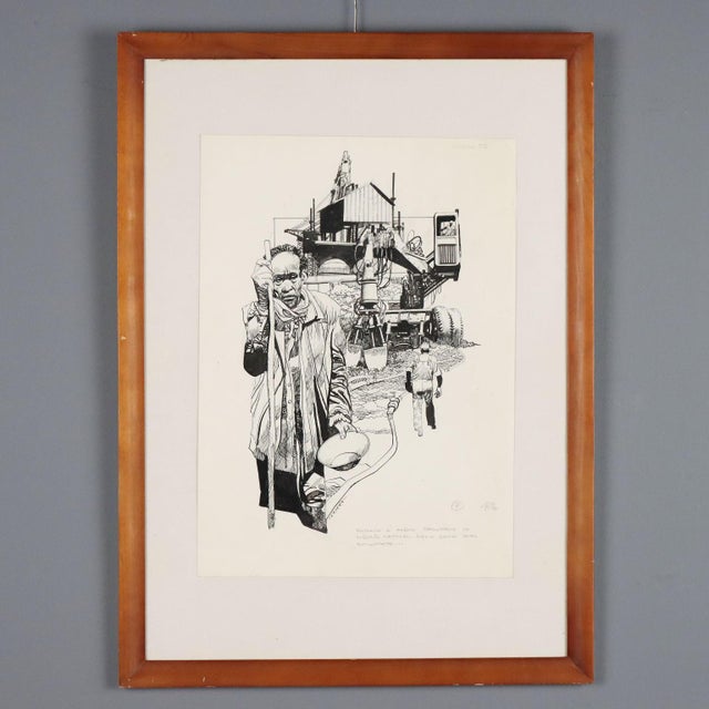 Sergio Toppi, Figurative Composition, Mixed Media on Paper For Sale - Image 12 of 12