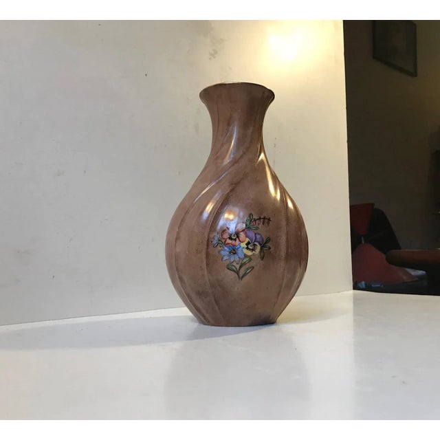 Brown Danish Twisted Porcelain Vase from Lyngby Porcelæn, 1930s For Sale - Image 8 of 8