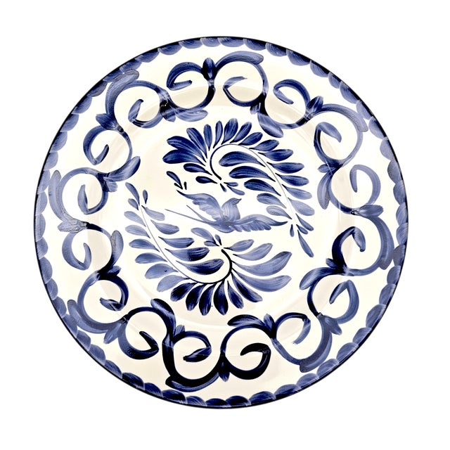 Blue Pottery Barn Anfora Puebla Blue Hand-Painted Dinner Plates, Set of 6 For Sale - Image 8 of 8