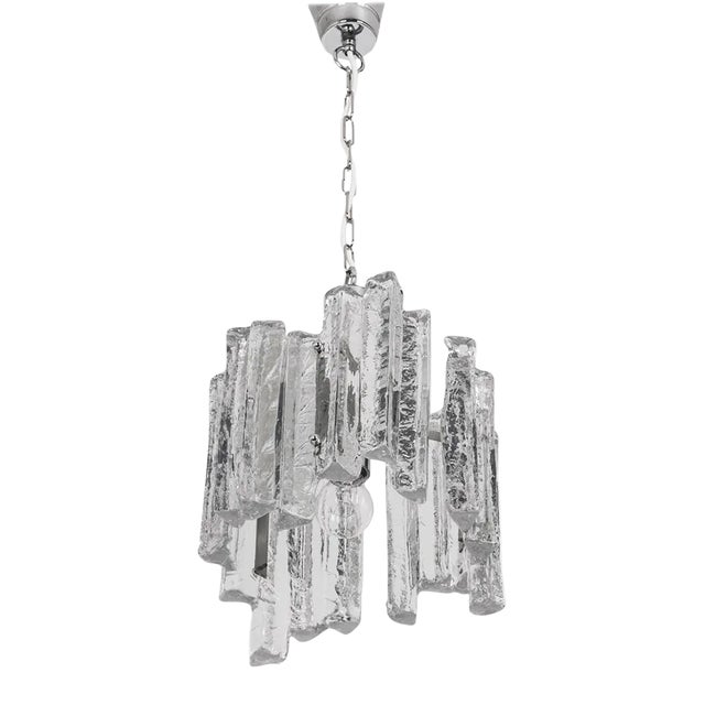 Small Murano Ice Glass Pendant Light, Germany, 1970s For Sale