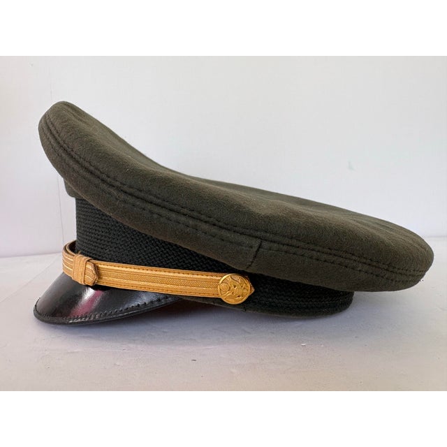 American Vintage WWII–Korean War Era u.s. Army Officer Visor Cap by Bancroft (Imported Fur Felt) For Sale - Image 3 of 12