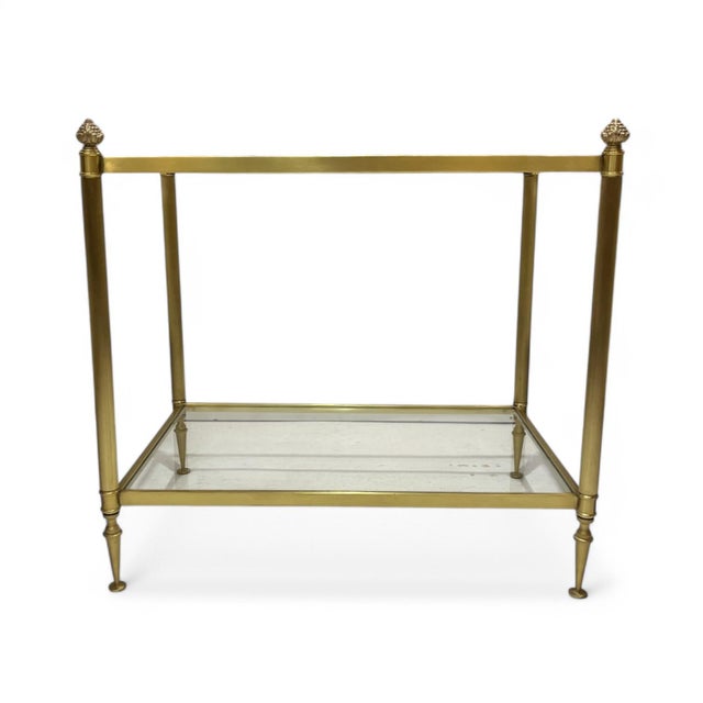 Crystal and Golden Brass Pineapple Side Table For Sale - Image 4 of 9